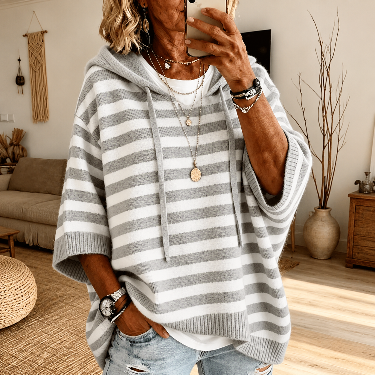 celine-grey-stripe-poncho-jumper-greystripe