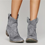Hazel western-style suede ankle boots in Grey