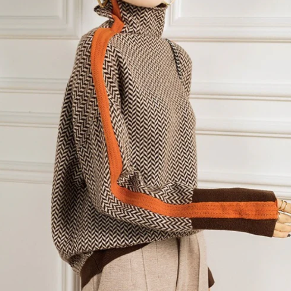 Herringbone-Roll Jumper by Eleanor Vale