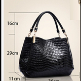 Glossy-Croc Shoulder Bag by Eleanor Vale
