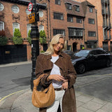 Belted-Suede Trench Coat by Eleanor Vale