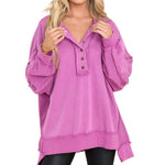 Button-Collar Sweatshirt by Eleanor Vale