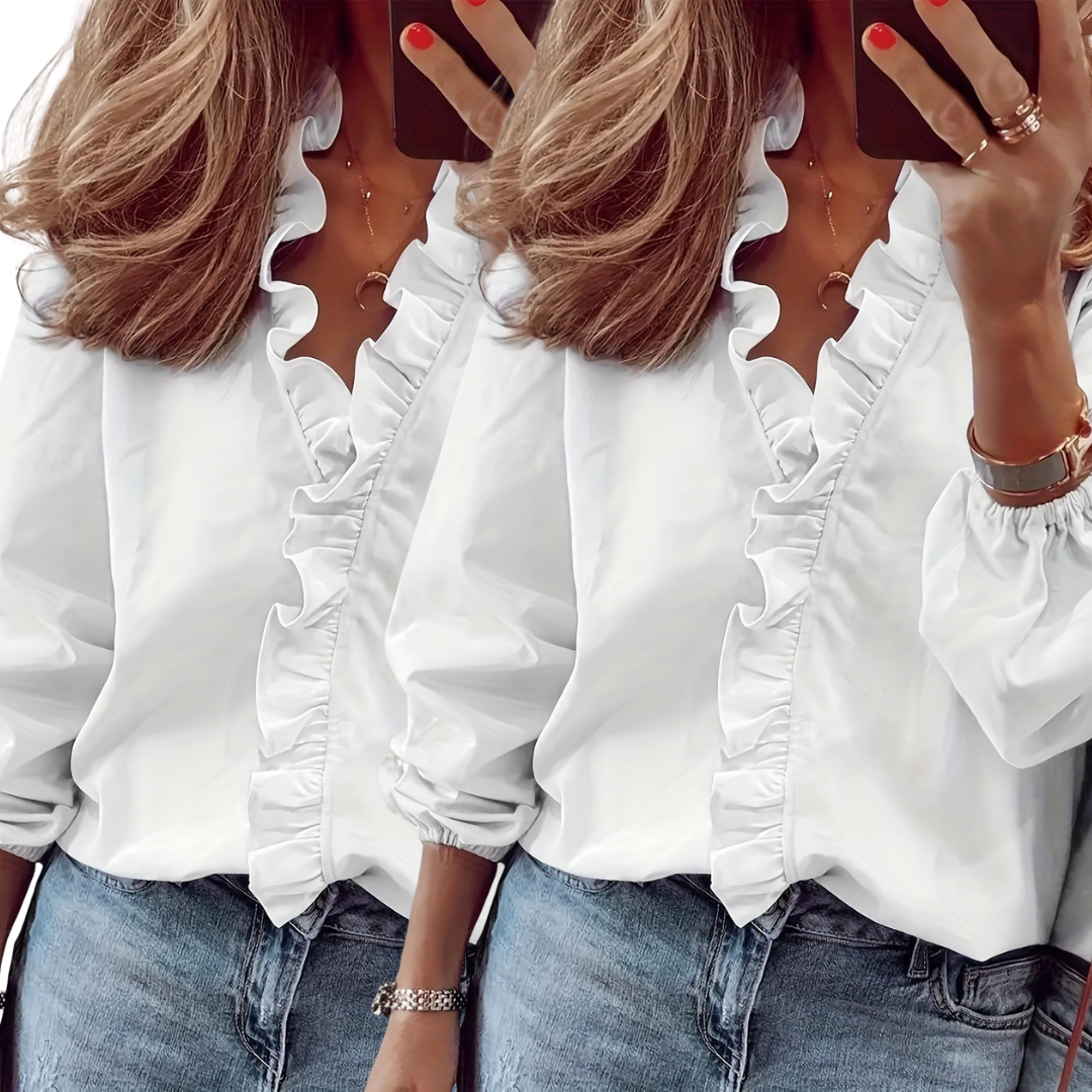 Ruffle-Trim Blouse by Eleanor Vale