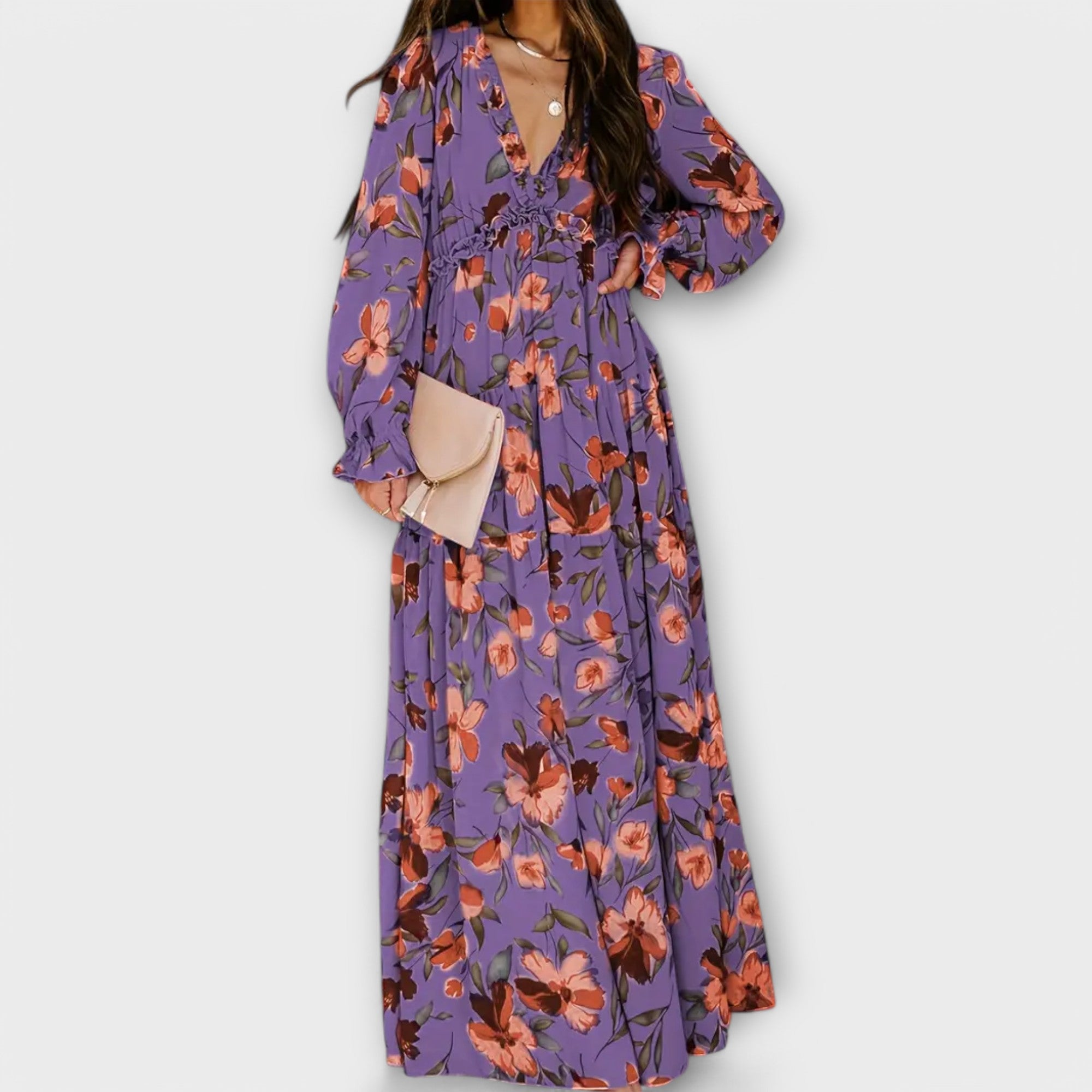 Ruffle-Trim Maxi Dress by Eleanor Vale