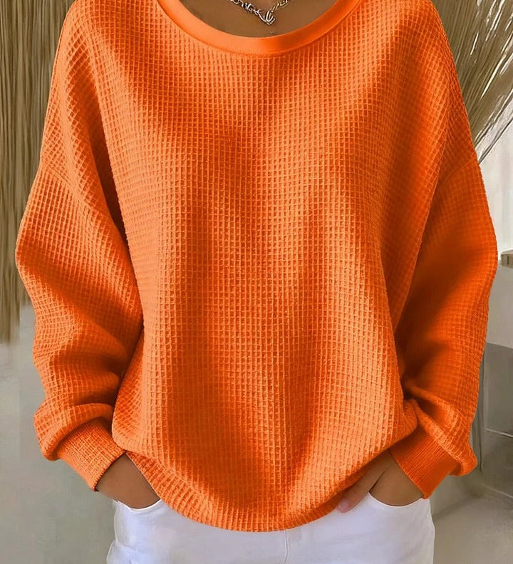 Waffle-Crew Jumper by Eleanor Vale