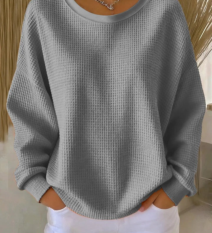 Waffle-Crew Jumper by Eleanor Vale