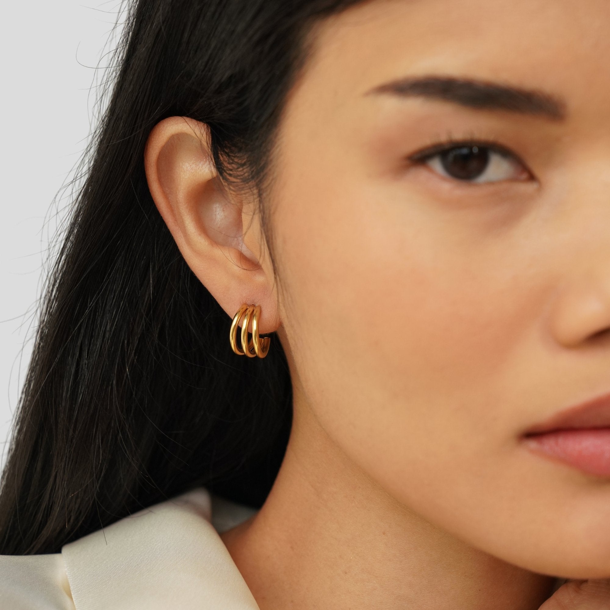 Triple-Band Hoop Earrings by Eleanor Vale