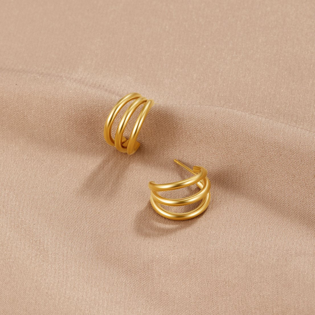 Triple-Band Hoop Earrings by Eleanor Vale