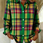 Vintage heritage plaid button-front blouse