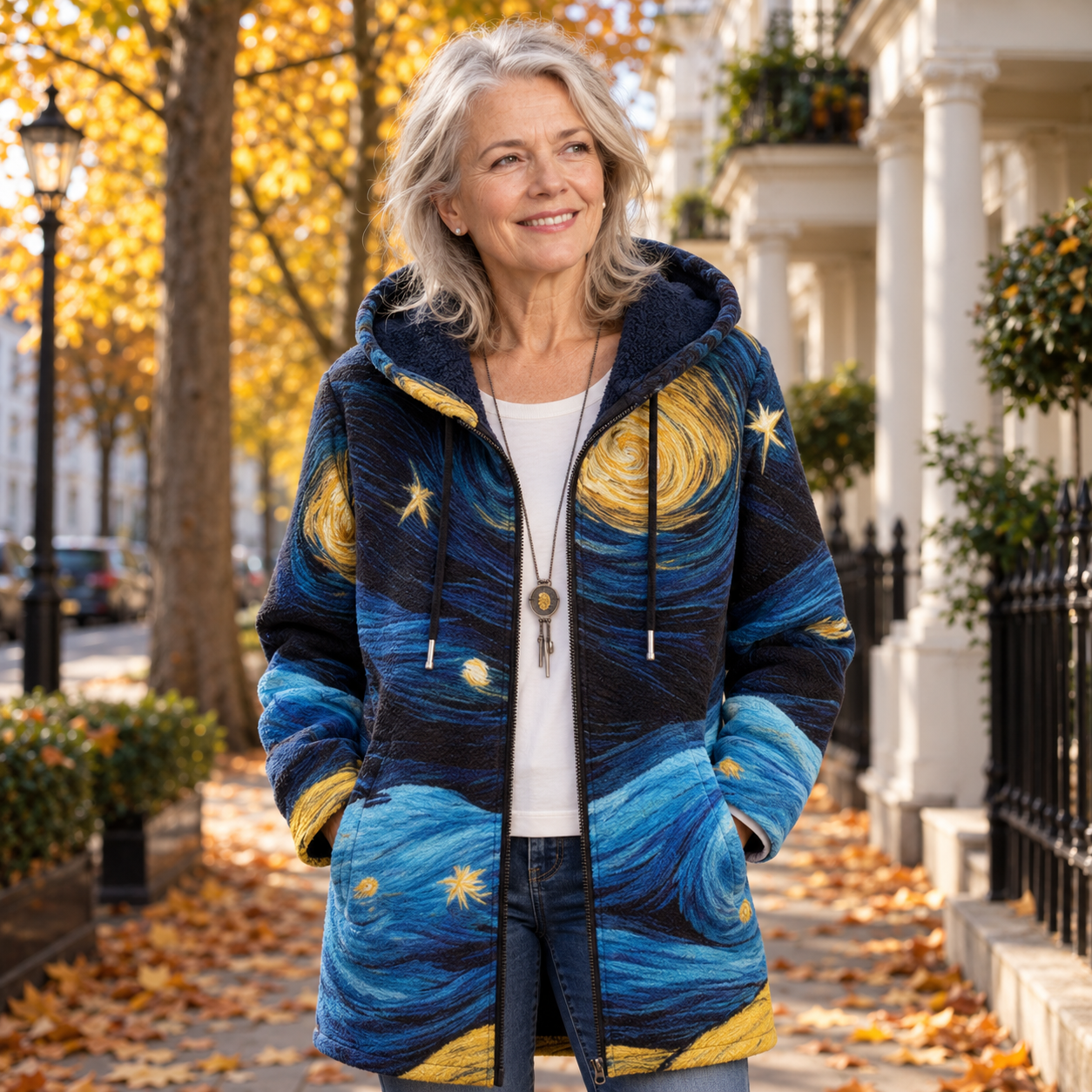Cordelia - Night-Sky Print Coat