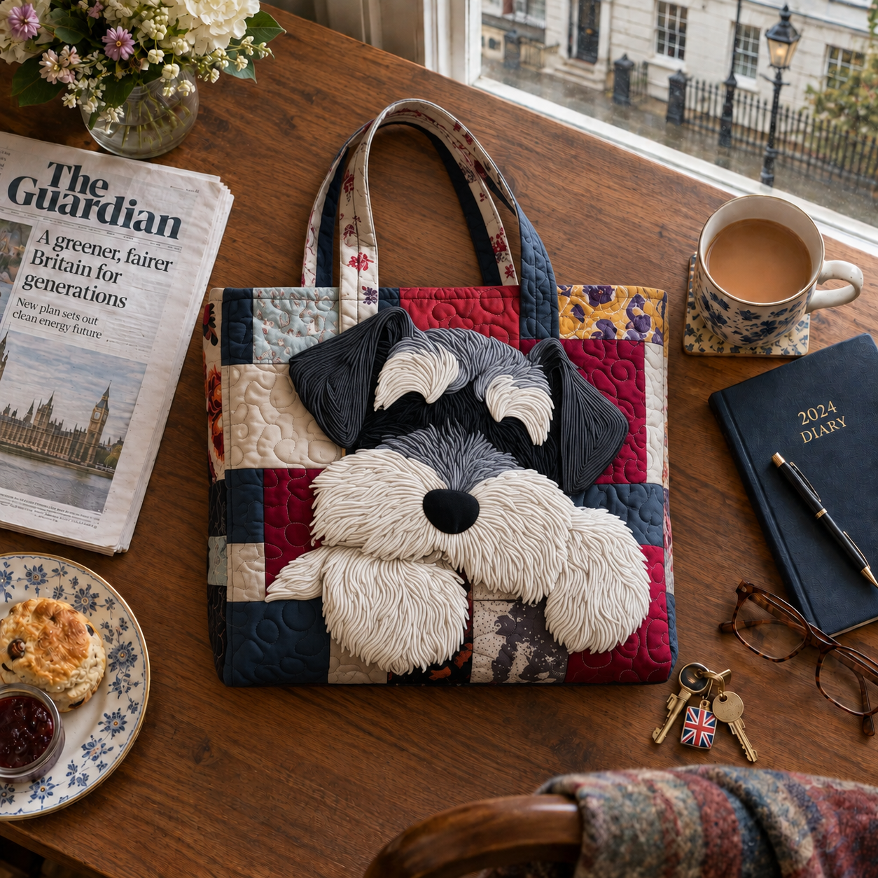 Constance - Patchwork-Pup Tote Bag