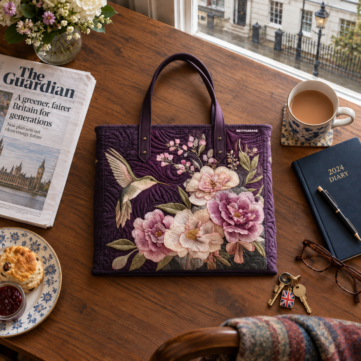 Anthea - Hummingbird-Bloom Tote Bag