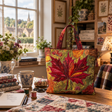 Aurelia - Maple-Leaf Appliqué Tote Bag