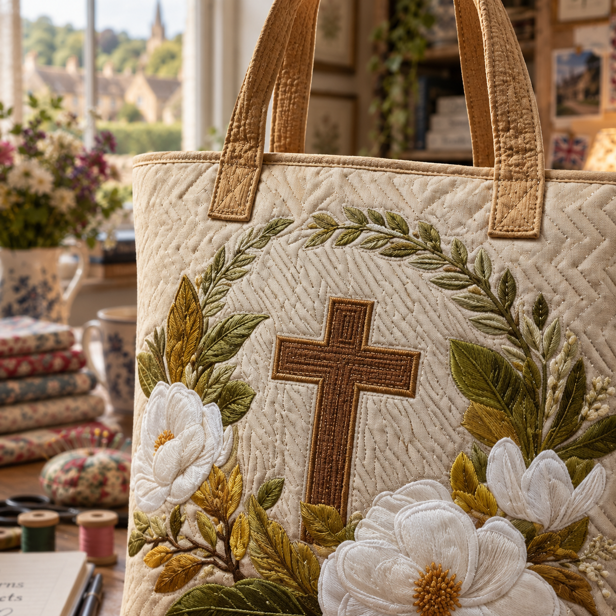 Seraphina - Magnolia Cross Tote Bag
