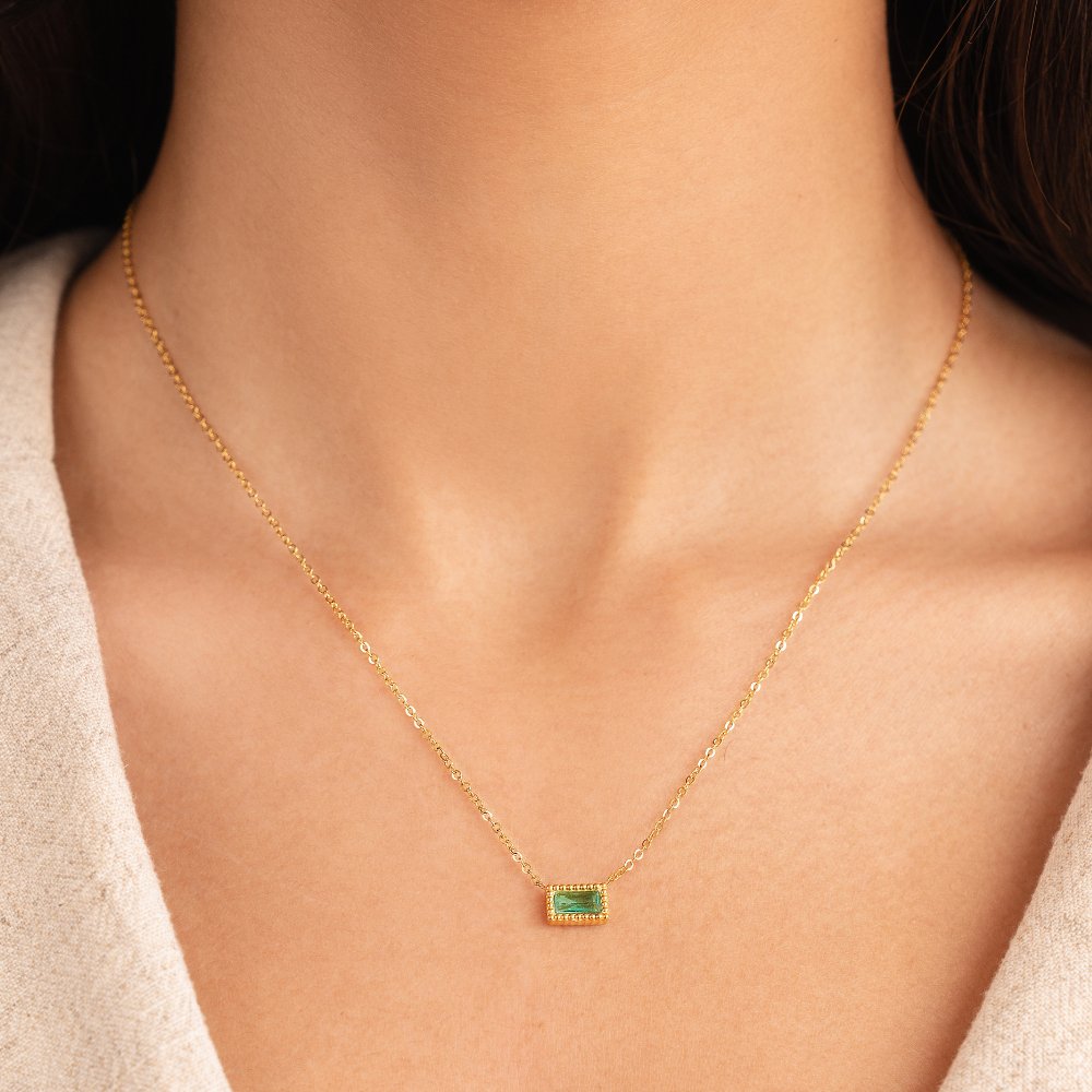 Baguette-Bezel Necklace by Eleanor Vale