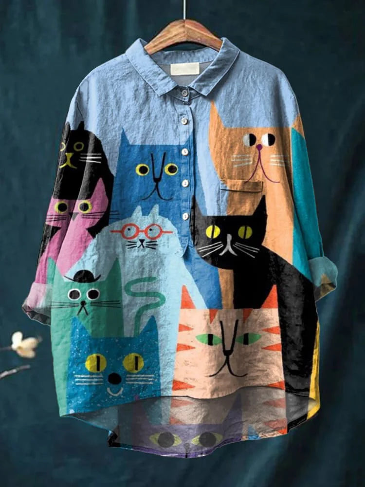 Cat-Collage Shirt by Eleanor Vale