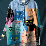 Cat-Collage Shirt by Eleanor Vale