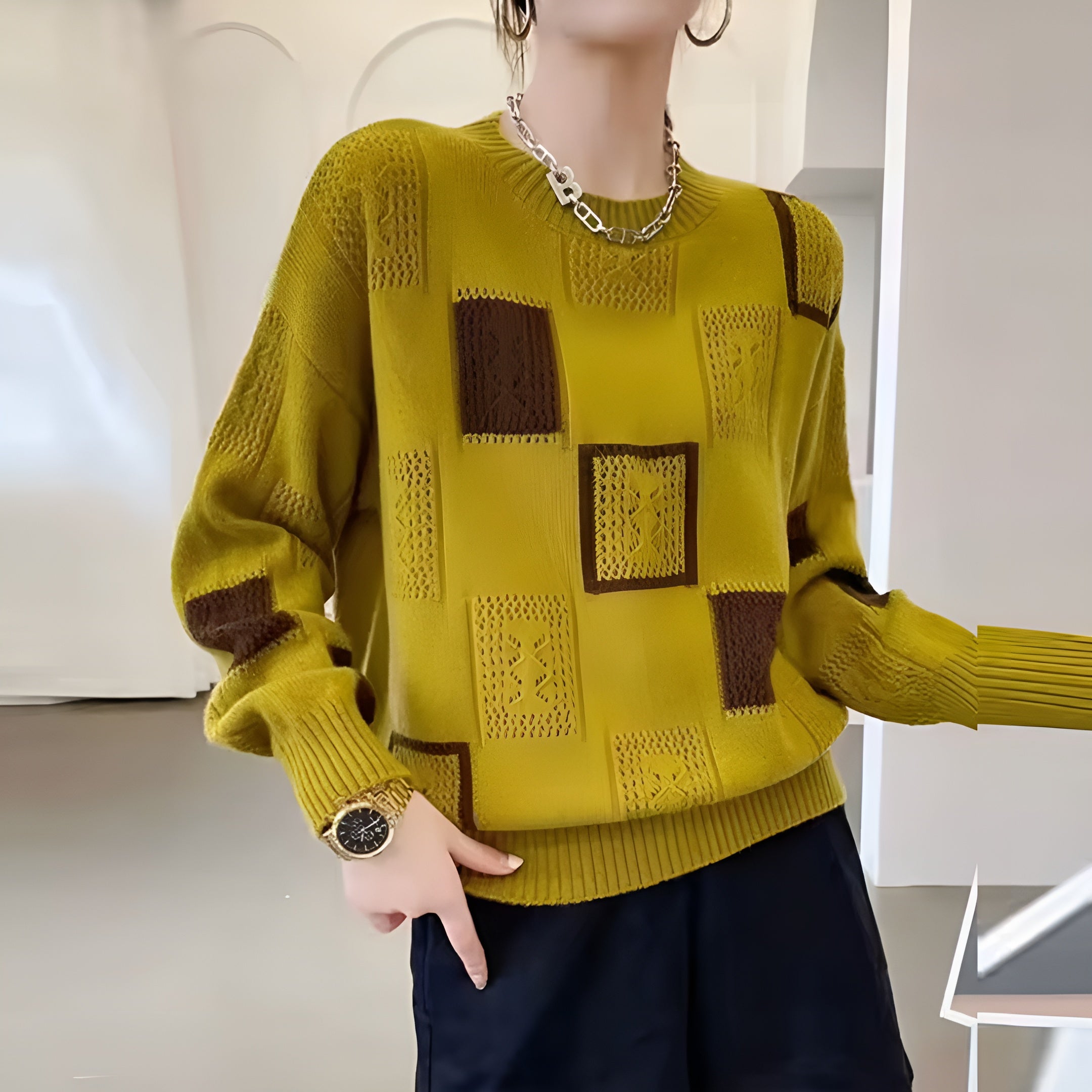 Openwork-Patch Jumper by Eleanor Vale