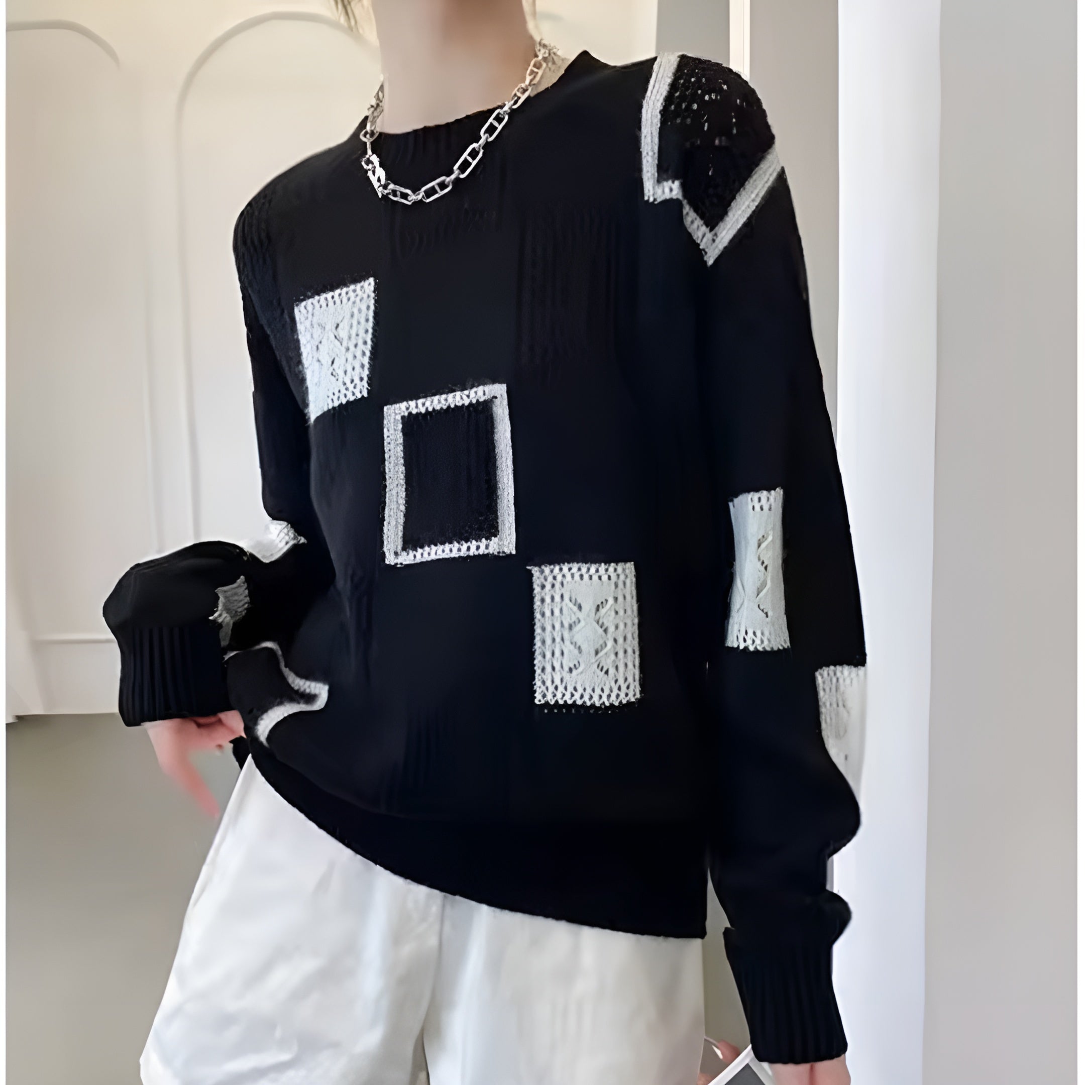 Openwork-Patch Jumper by Eleanor Vale