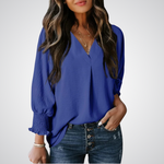 Smocked-Cuff Blouse by Eleanor Vale