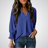 Smocked-Cuff Blouse by Eleanor Vale