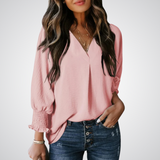Smocked-Cuff Blouse by Eleanor Vale