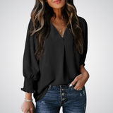 Smocked-Cuff Blouse by Eleanor Vale