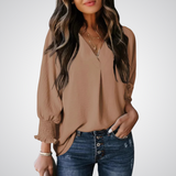 Smocked-Cuff Blouse by Eleanor Vale
