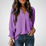 Smocked-Cuff Blouse by Eleanor Vale