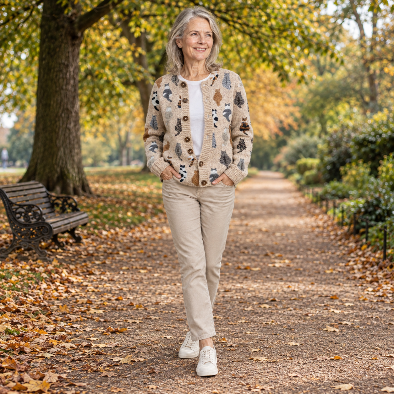 Flora - Scattered-Cat Cardigan