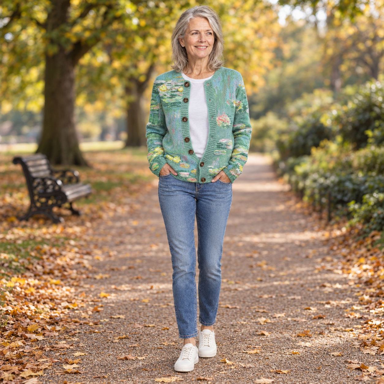 Kira - Painterly Lily Pond Cardigan