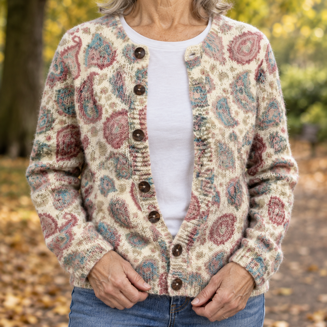 Clara - Watercolour Paisley Cardigan