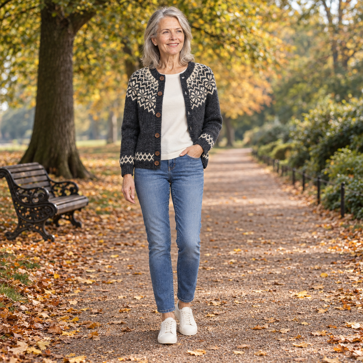 Greta - Fair-Isle Snowflake Cardigan