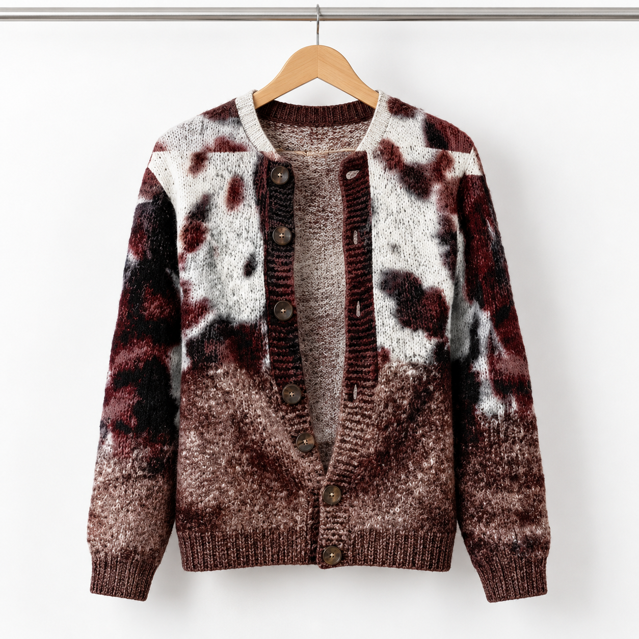 Tess - Marbled Colour-Block Cardigan