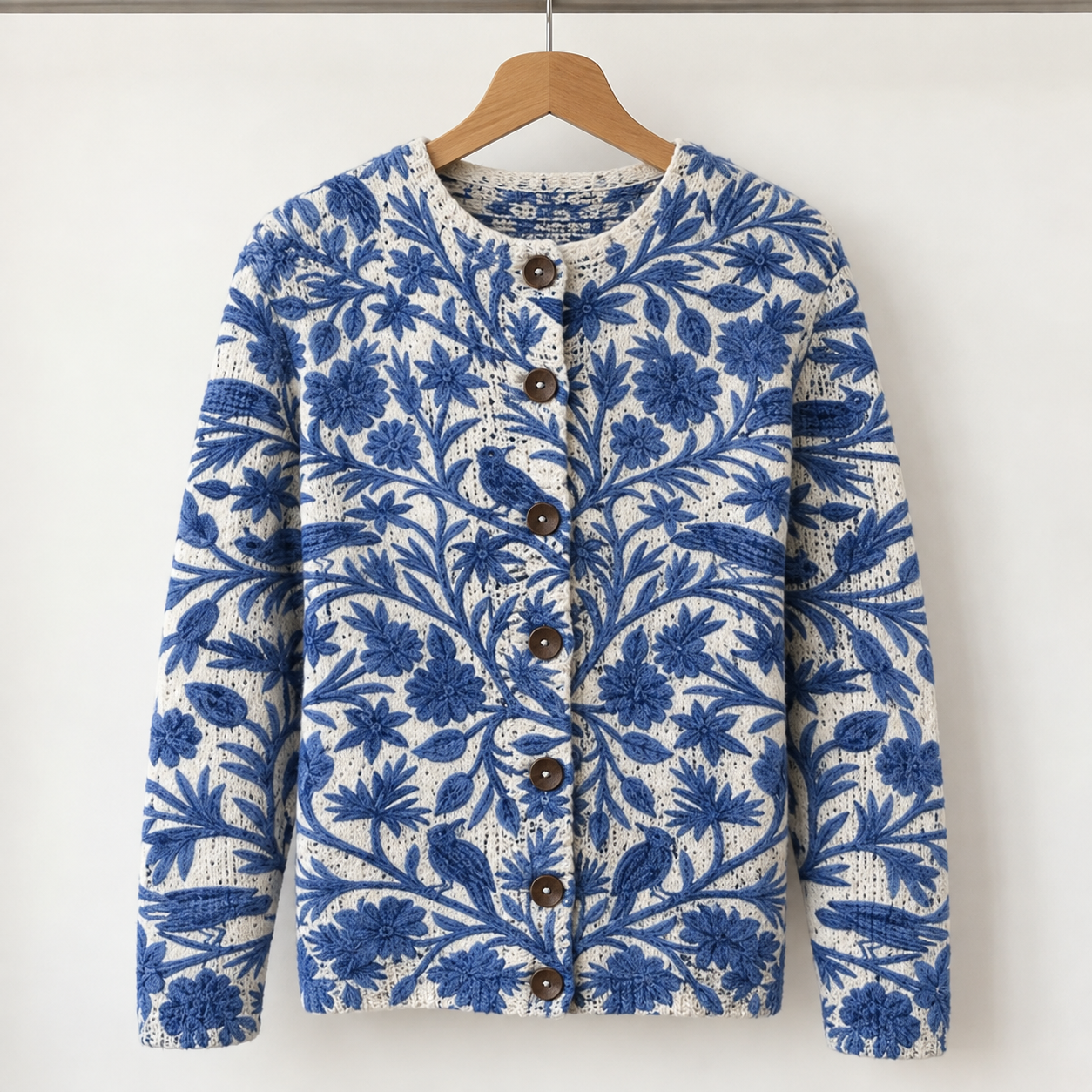 Marie - Indigo Botanical Cardigan