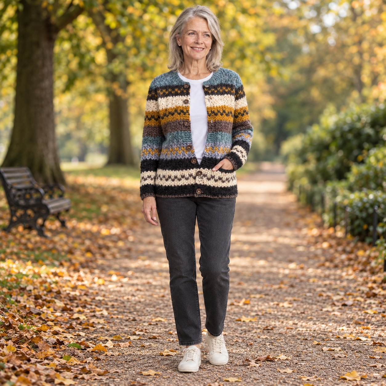 Emilia - Fair-Isle Stripe Cardigan
