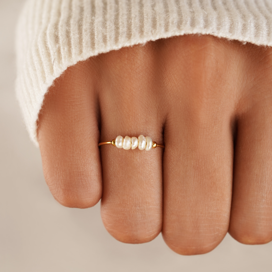 Pearl-Row Ring by Eleanor Vale