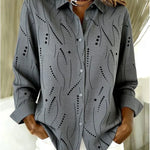 Dotted line print relaxed-fit blouse