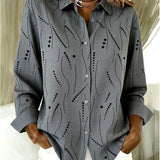 Dotted line print relaxed-fit blouse