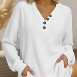 Sylvie Patterned Jumper in White - front close-up