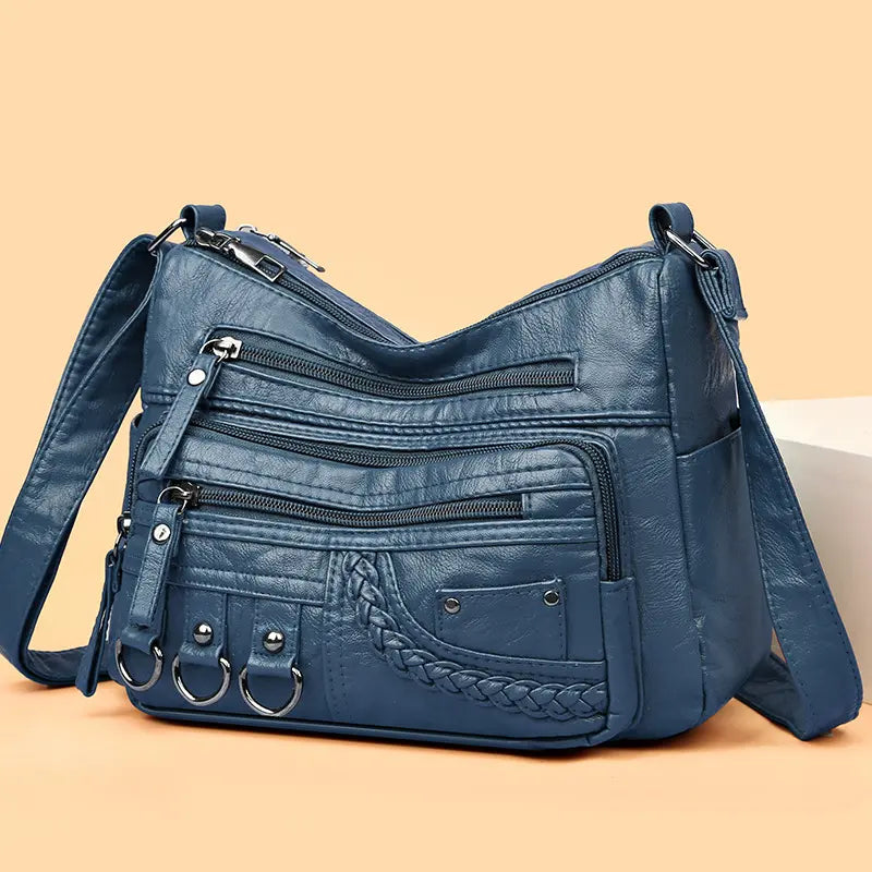 Multi-Zip Shoulder Bag by Eleanor Vale