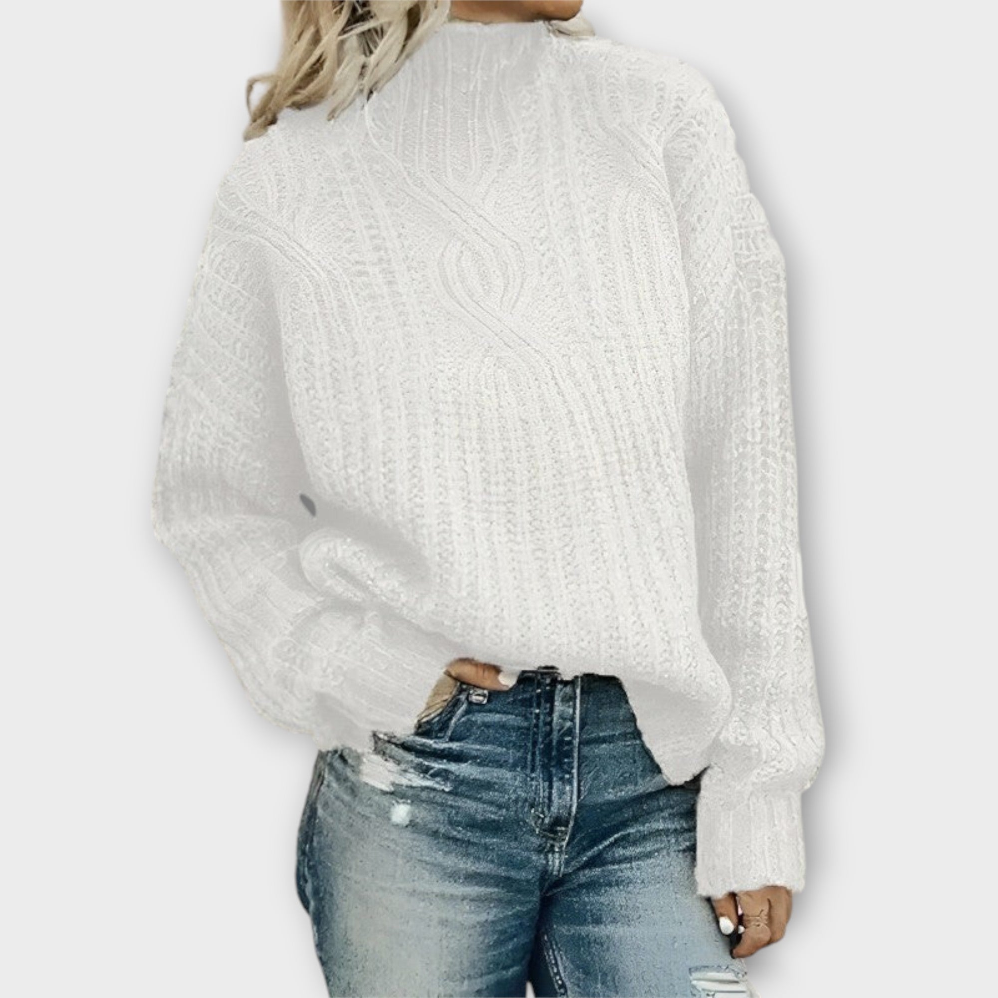 Mock-Neck Cable Jumper by Eleanor Vale
