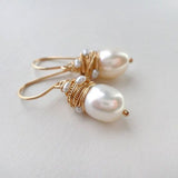 Wrapped-Pearl Earrings by Eleanor Vale