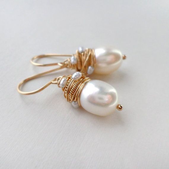 Wrapped-Pearl Earrings by Eleanor Vale