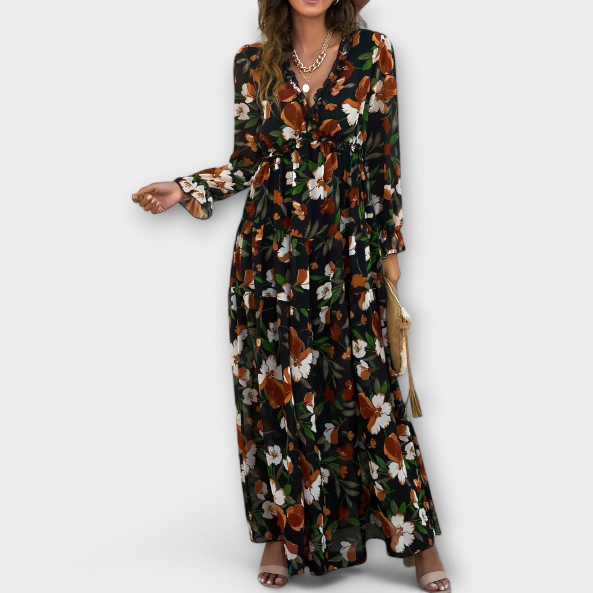 Ruffle-Trim Maxi Dress by Eleanor Vale