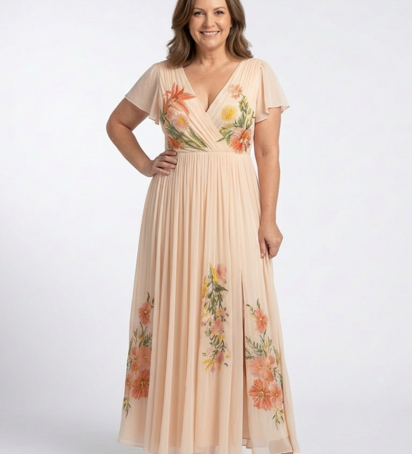 Coral-Spray Maxi Dress by Eleanor Vale