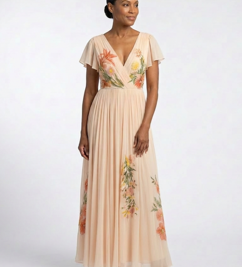 Coral-Spray Maxi Dress by Eleanor Vale