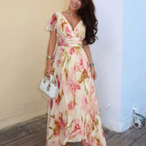 Blush-Cascade Maxi Dress by Eleanor Vale