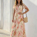 Blush-Cascade Maxi Dress by Eleanor Vale