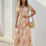 Blush-Cascade Maxi Dress by Eleanor Vale